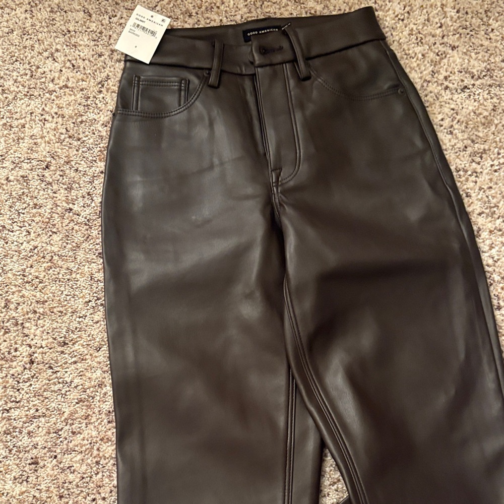 Brown Faux Leather Pants